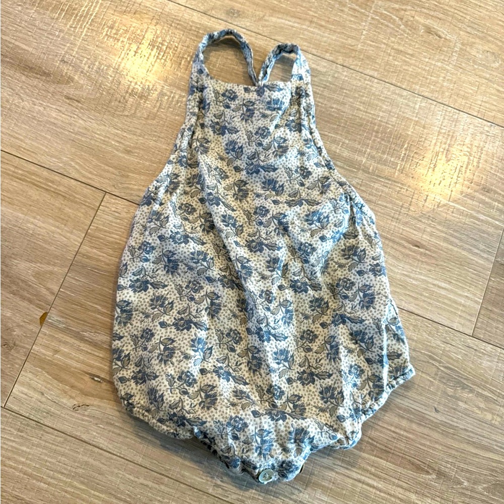 Rylee + Cru Blue Floral Romper